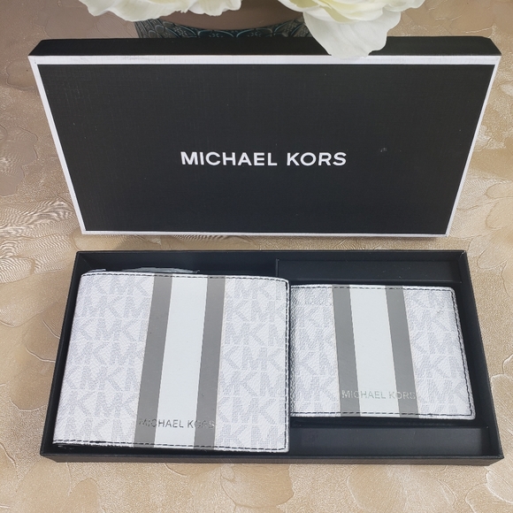 Michael kor men 3 in 1 wallet giffting box white grey - Picture 2 of 10